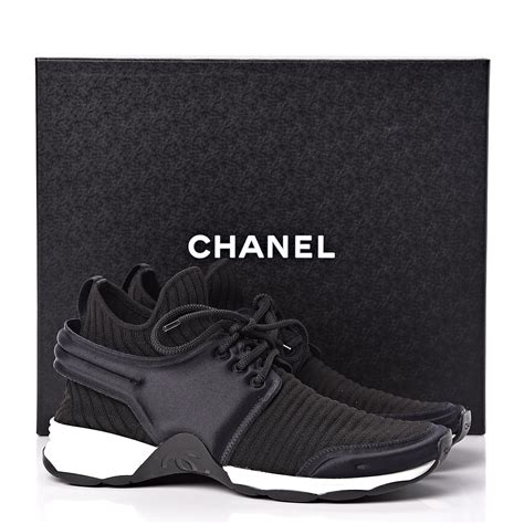 chanel stretch fabric sneakers black|Chanel shoes near me.